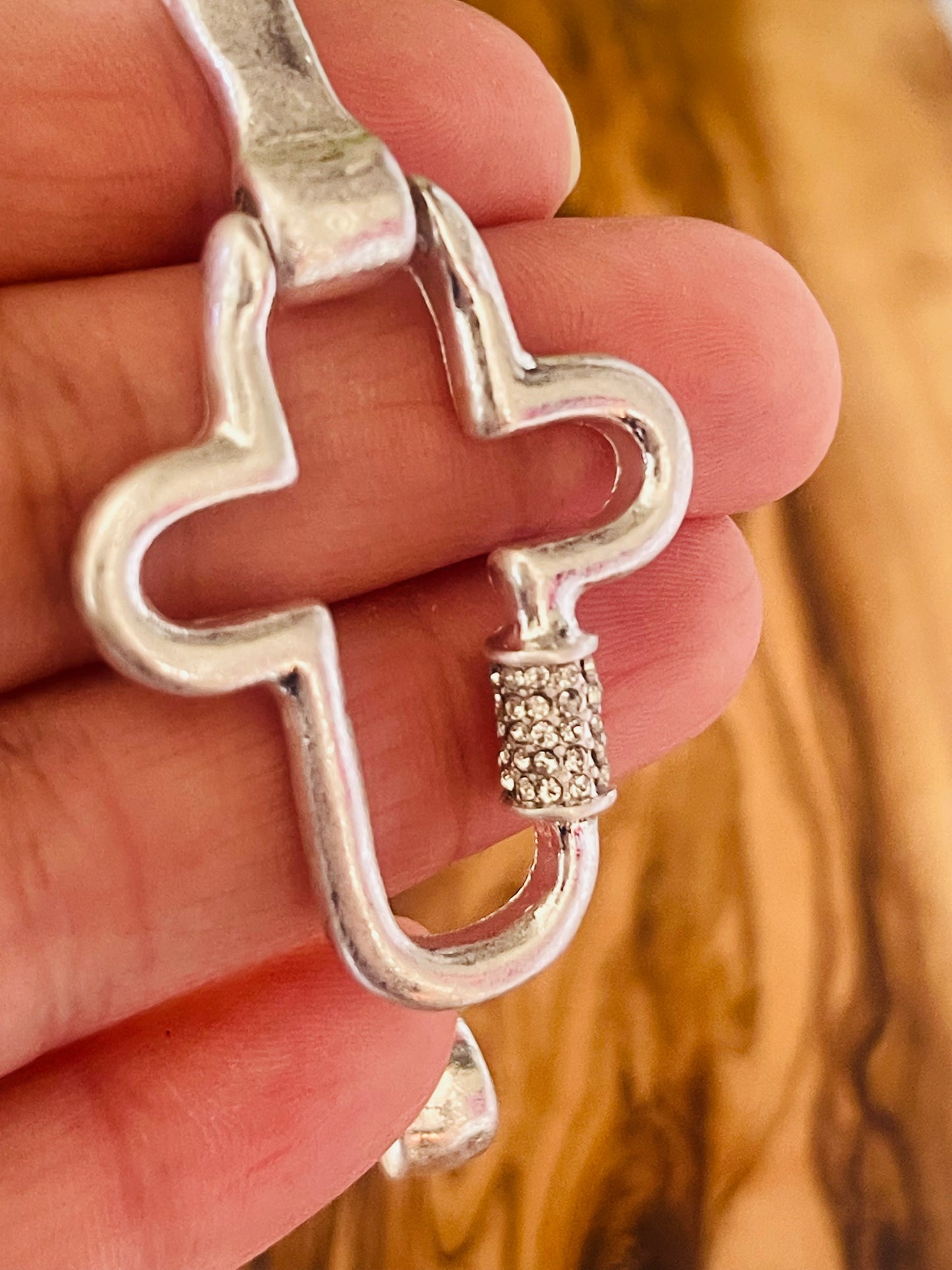Cross Rhinestone Bracelet Bangle Hammered
