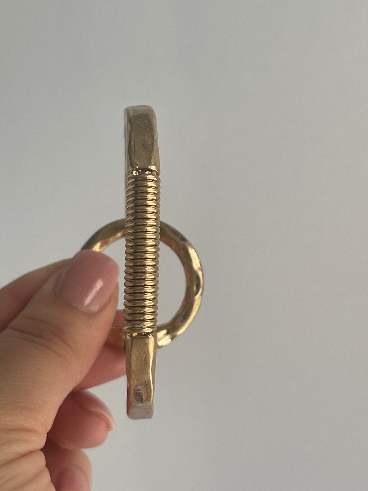 Gold Hammered Bangle Bracelet