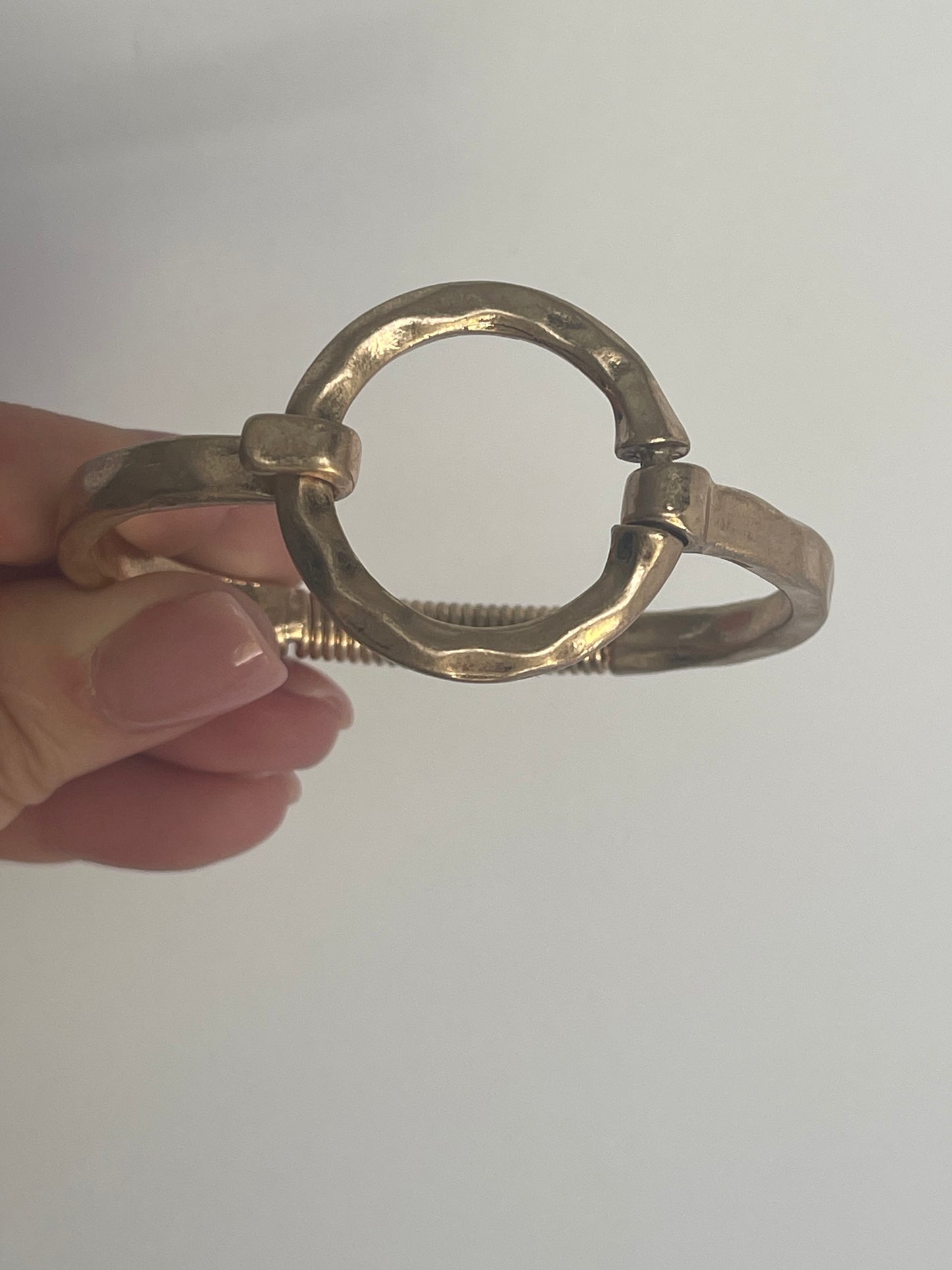 Gold Hammered Bangle Bracelet