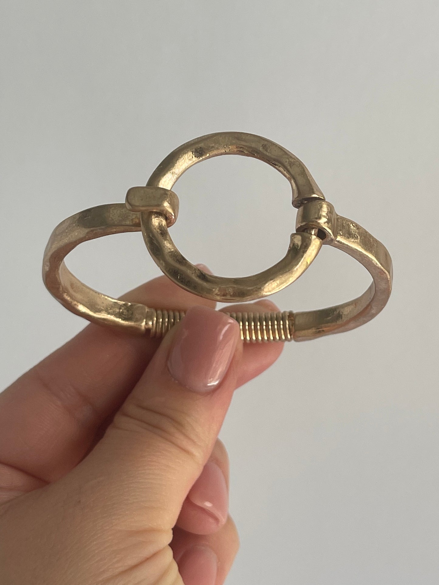 Gold Hammered Bangle Bracelet