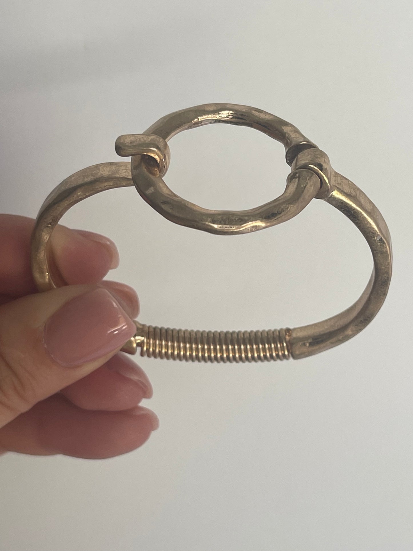 Gold Hammered Bangle Bracelet