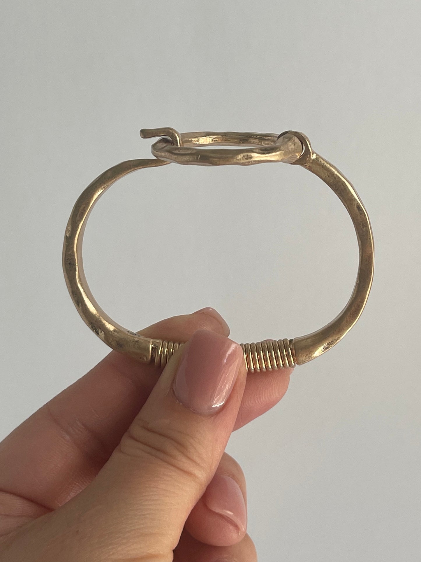 Gold Hammered Bangle Bracelet