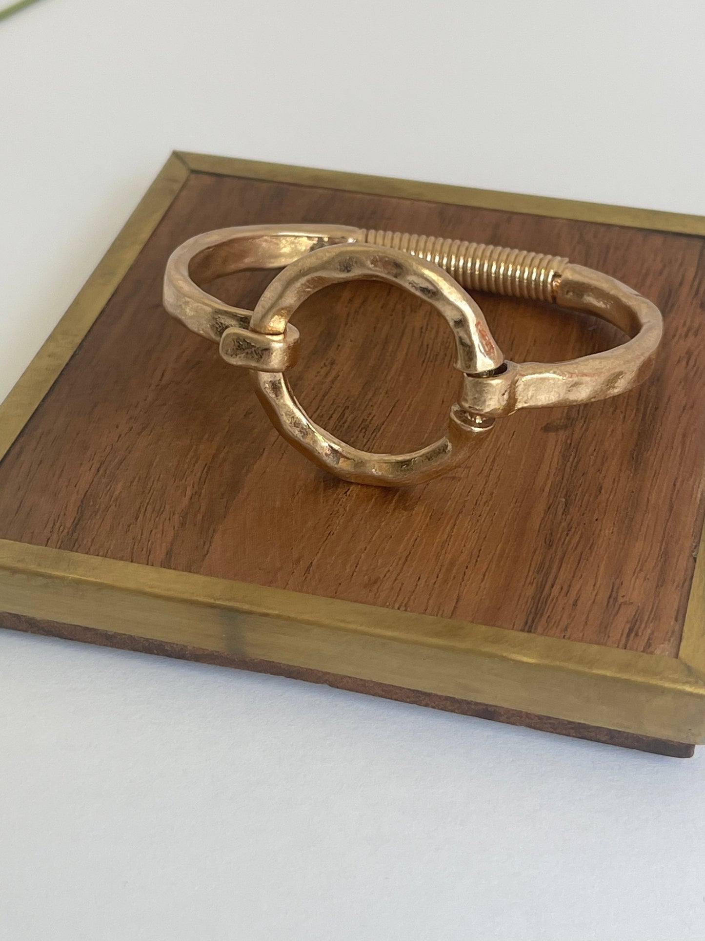 Gold Hammered Bangle Bracelet