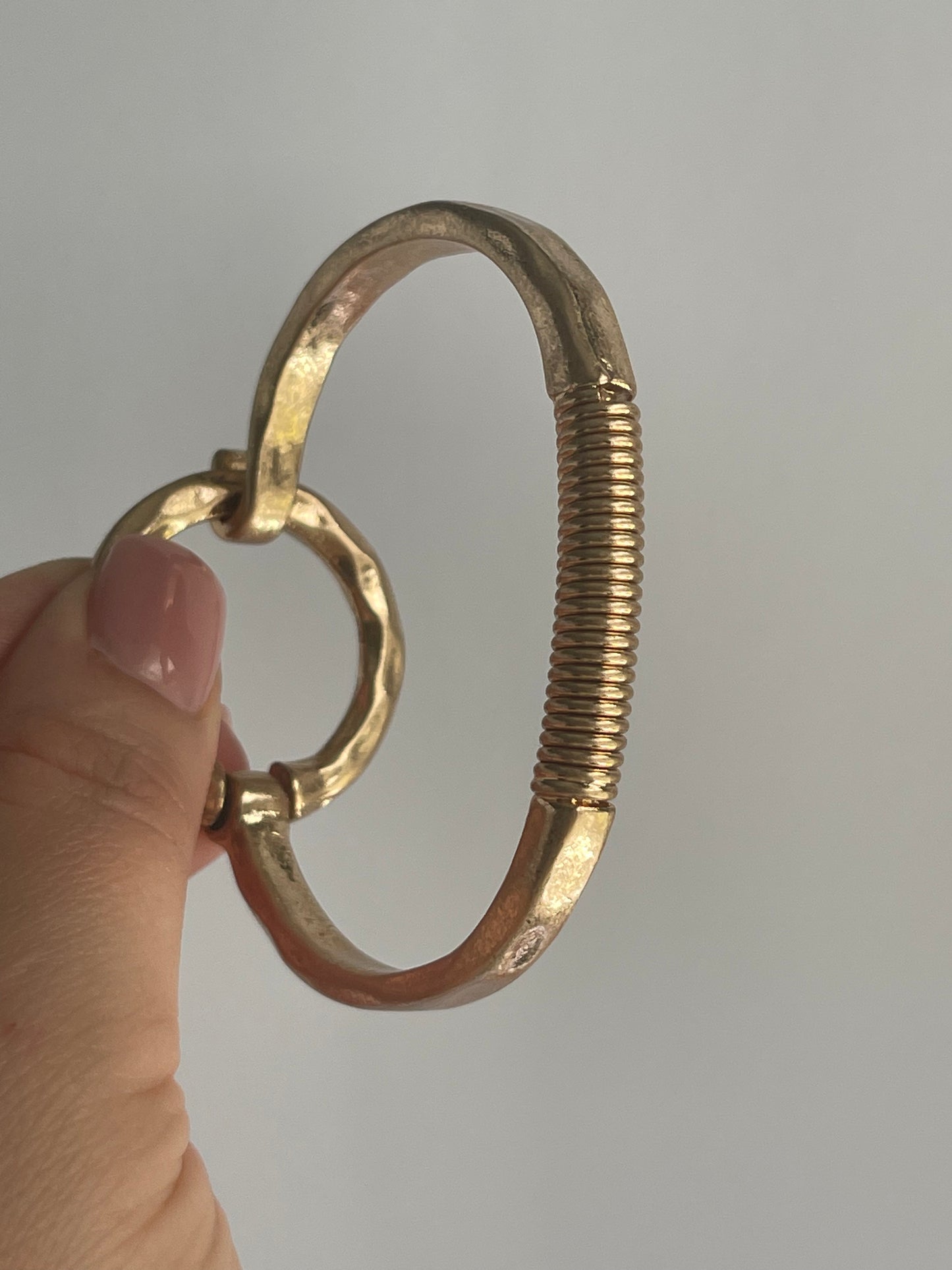 Gold Hammered Bangle Bracelet