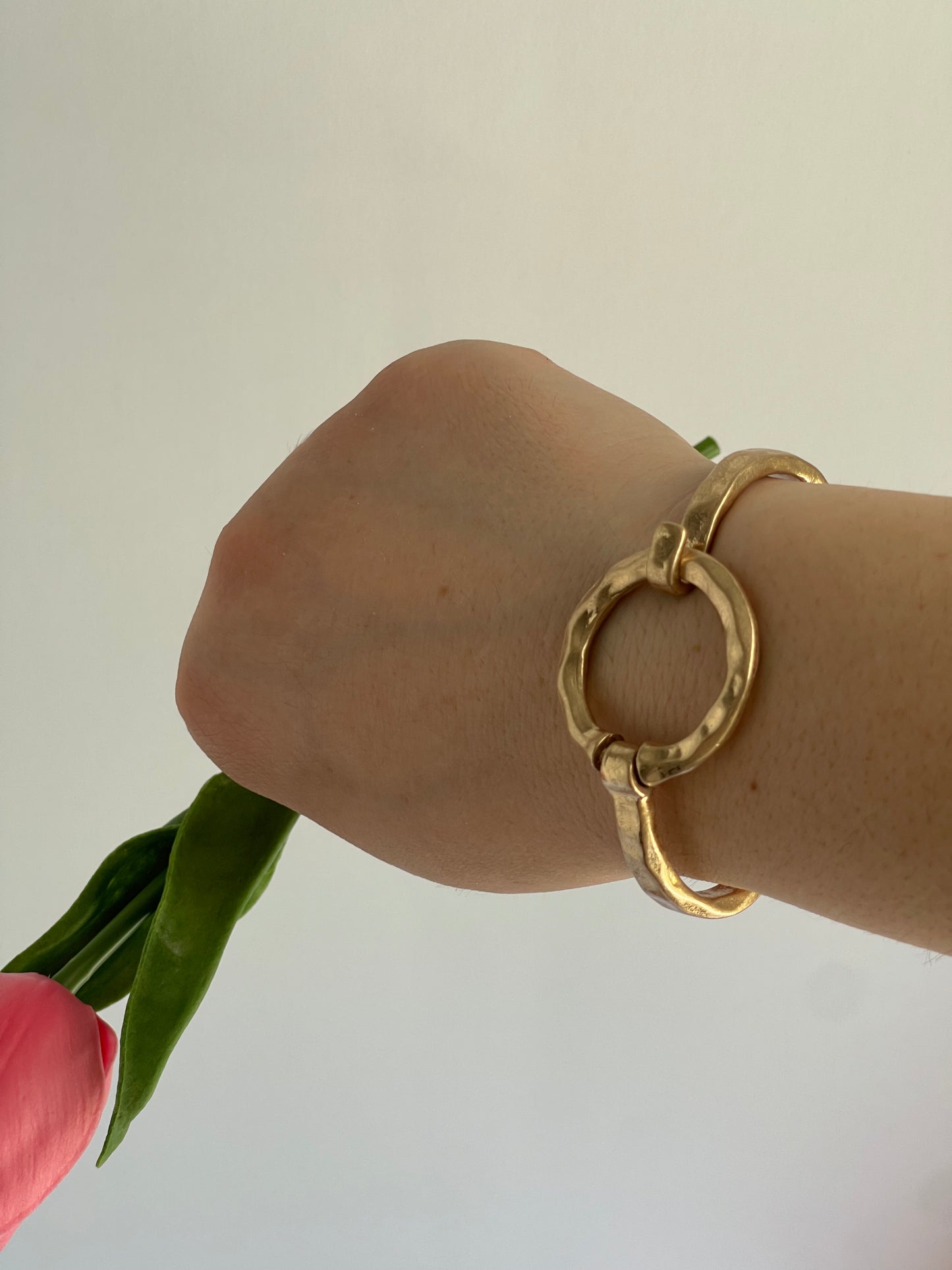 Gold Hammered Bangle Bracelet