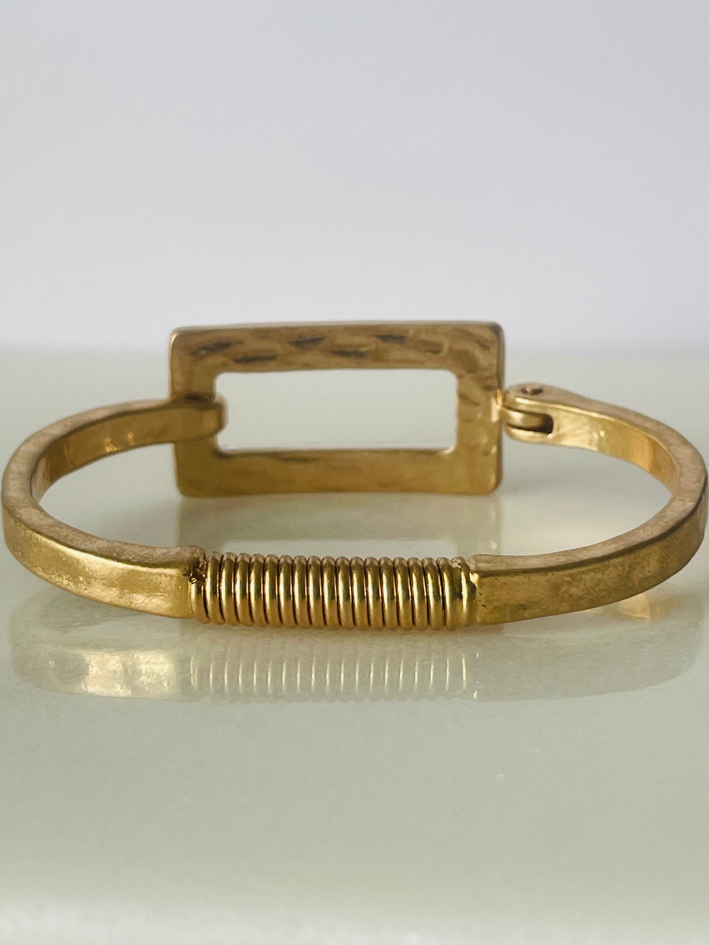 Hammered Two Tone Square Bracelet