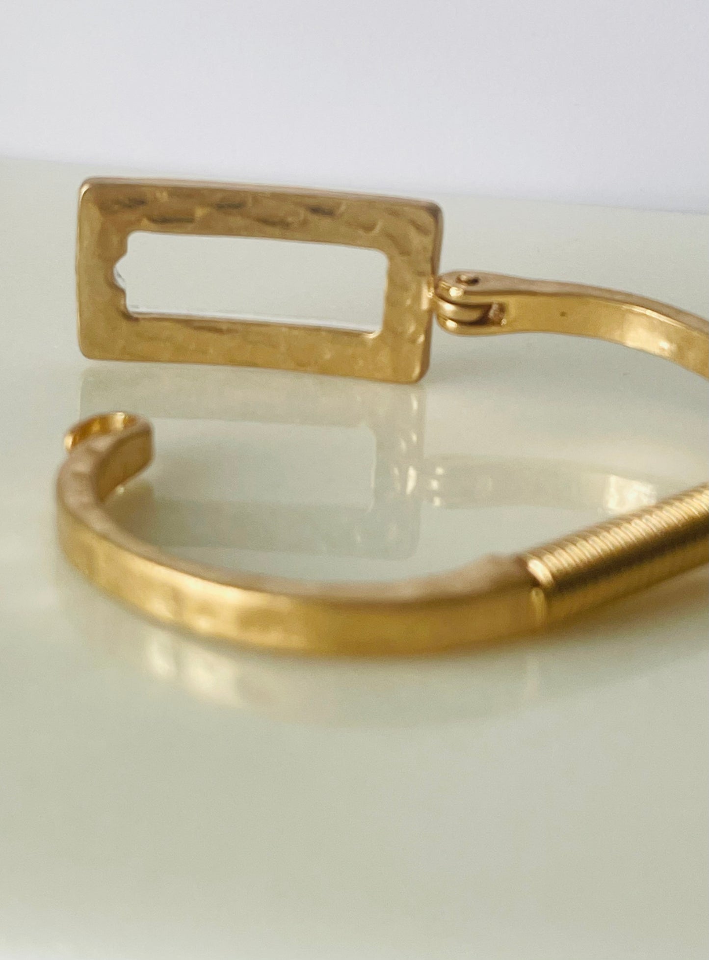 Hammered Two Tone Square Bracelet