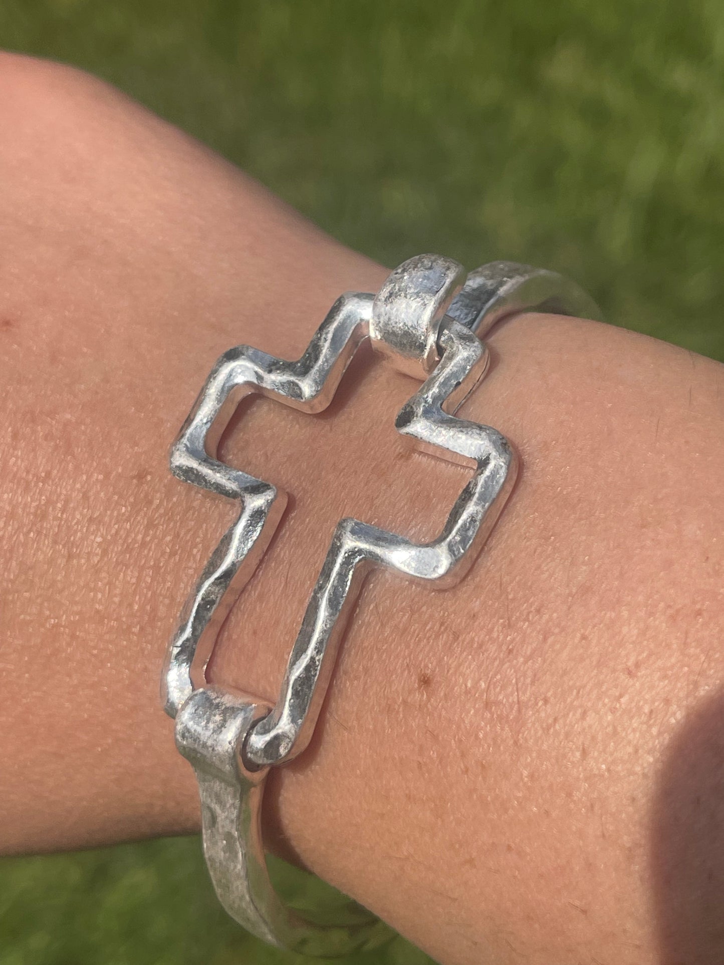 Cross Hammered Bracelet For Women Bangle  Bracelet Hammered Bangle Crossed Bangle Statement Bracelet Gift For Mothers Day